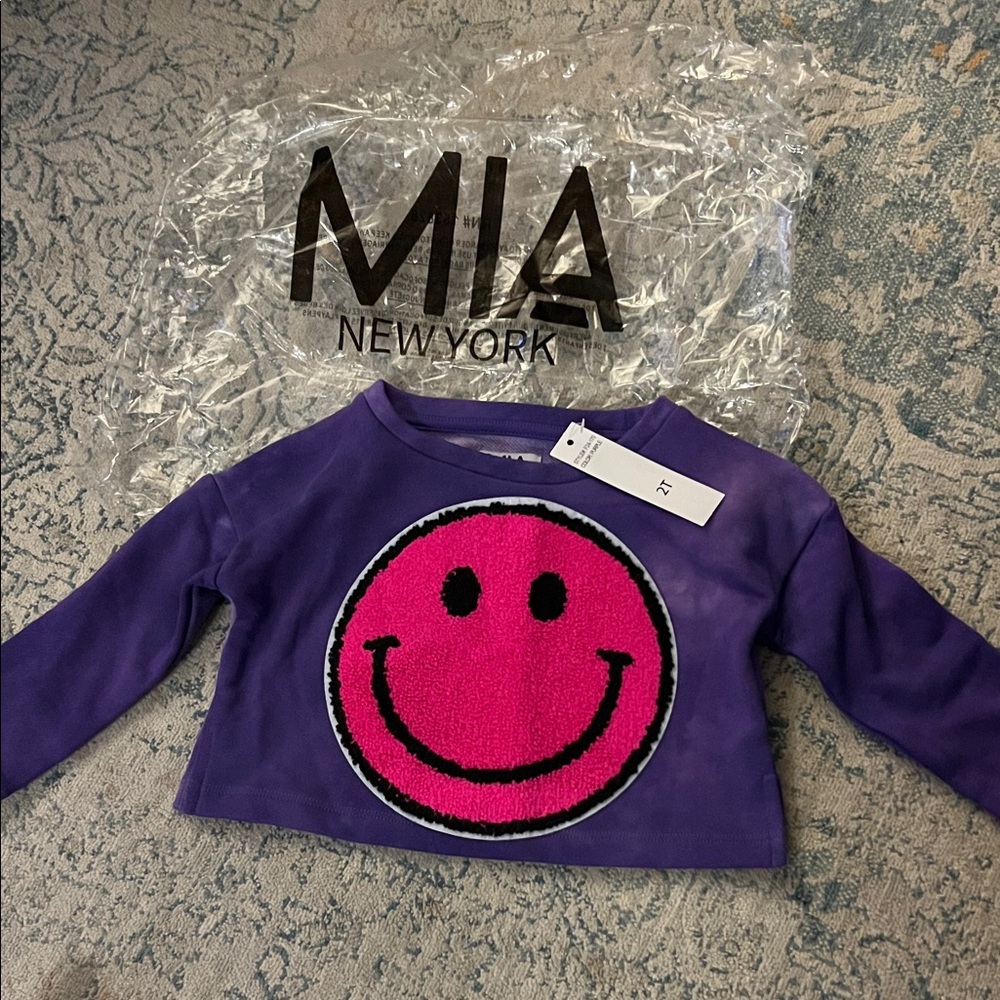 MIA Purple Sweatshirt with Pink Smiley